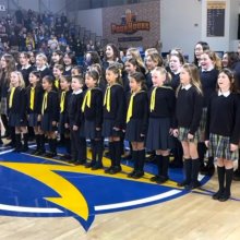 Slam dunk for Cougar performers at Santa Cruz Warriors game